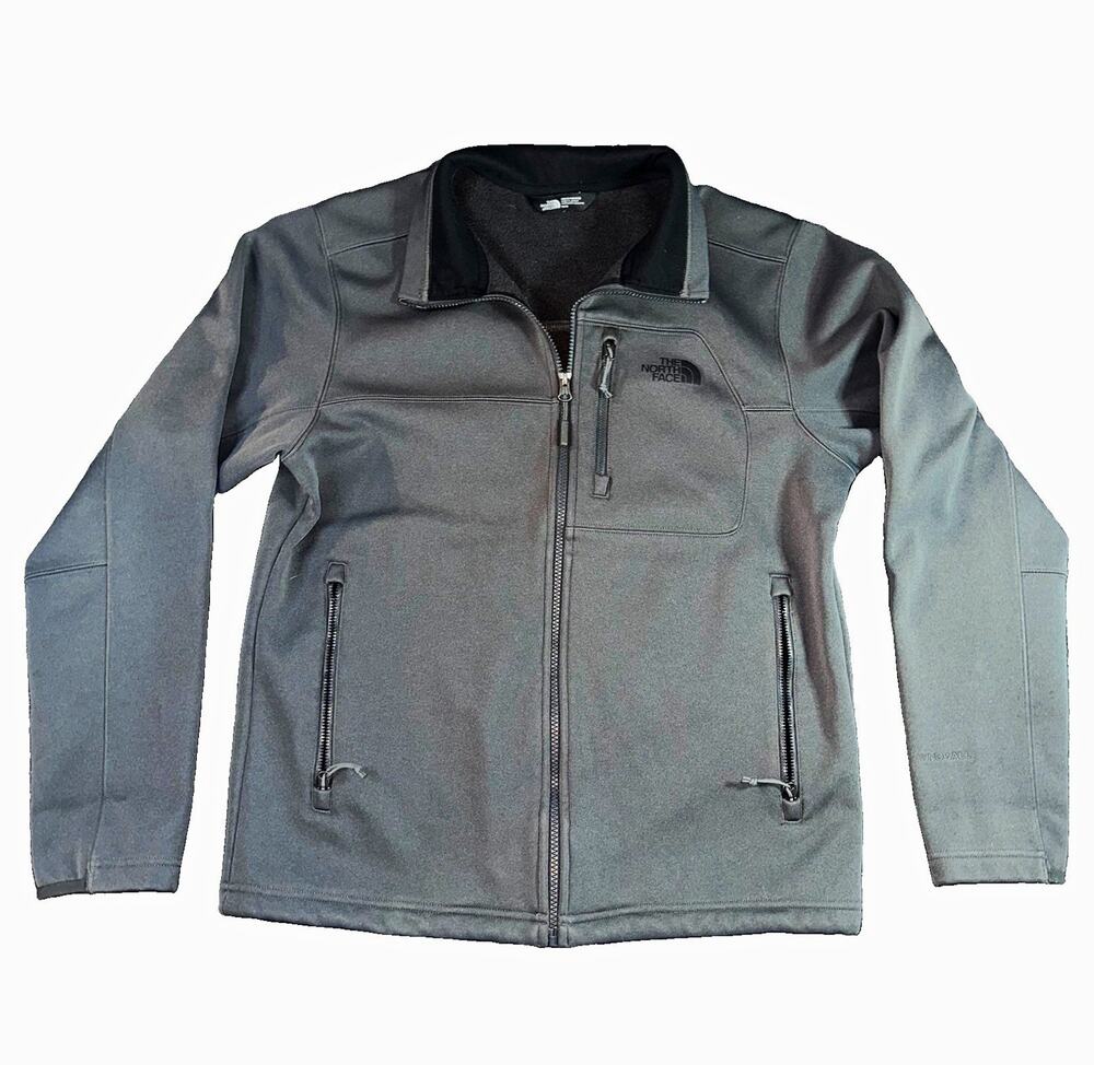 The North Face Men's Medium Gray WindWall Apex Risor Softshell Jacket Full Zip